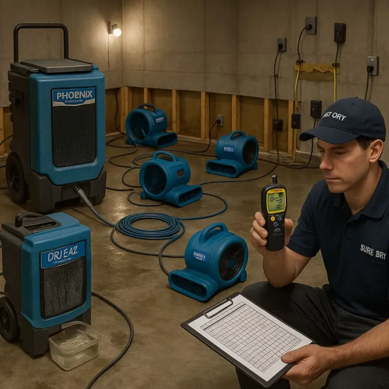 Structural Drying and Dehumidification process in McHenry County, ND